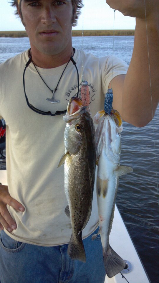 trout two at a time double rig speckled matrix shad colors