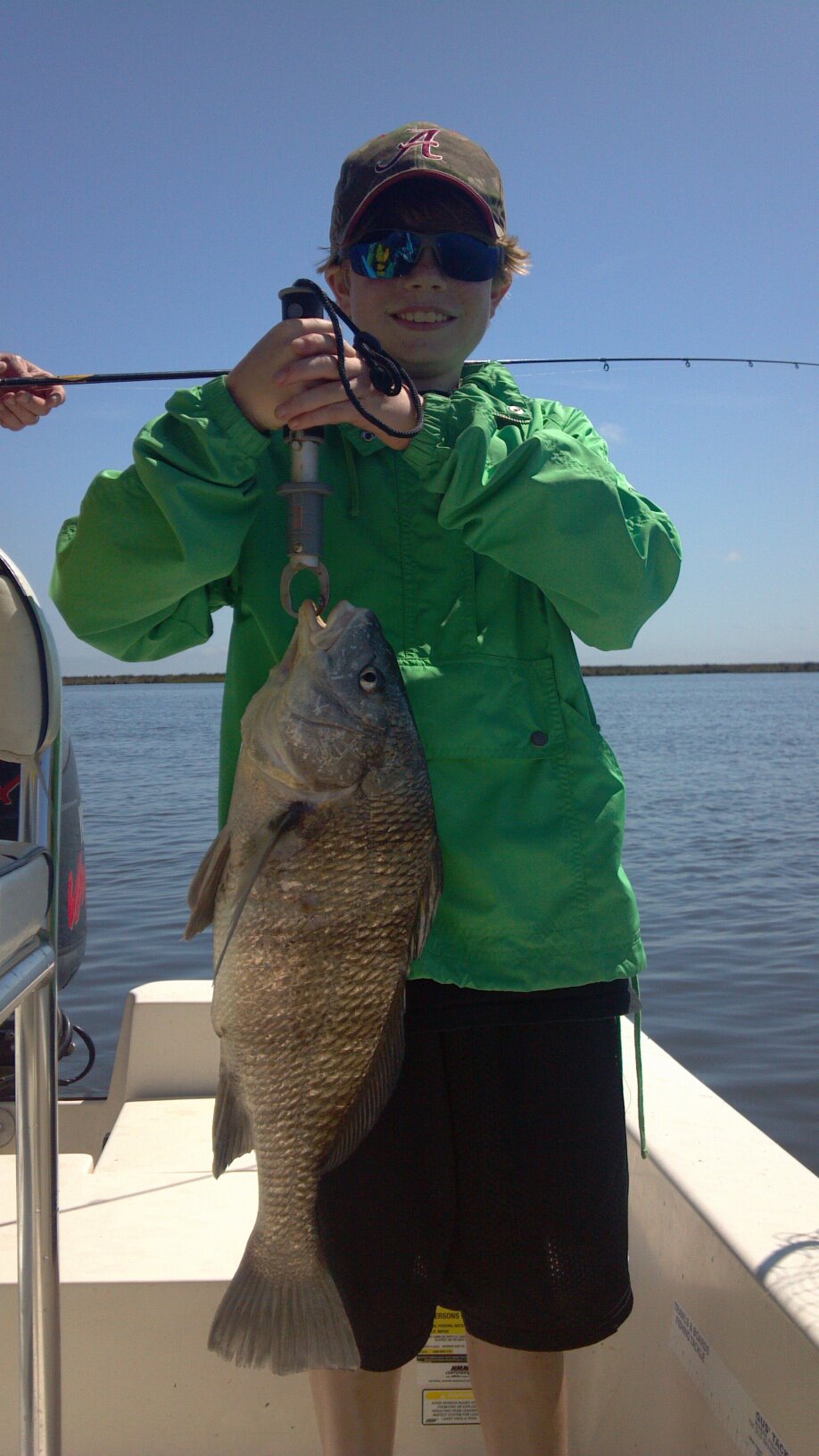 kid children boy catching fish drum family