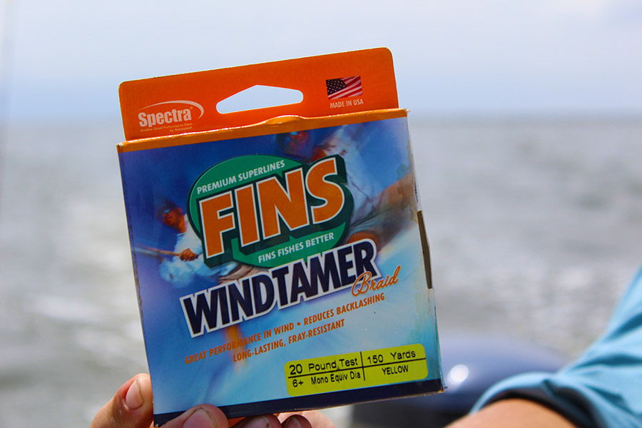 FINS WindTamer Braid Fishing Line - 150 yd Spool - 40 lb Test - Slate Green