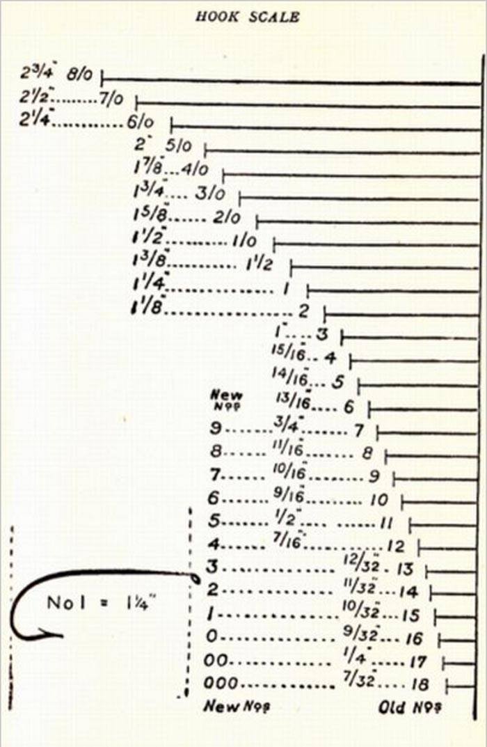 Fishing Hook Size Chart