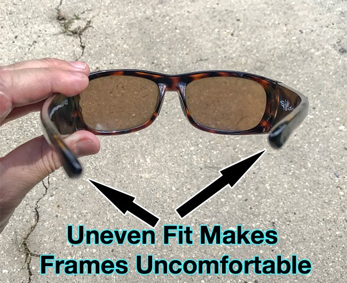 Uneven Frames on Polarized Sunglasses