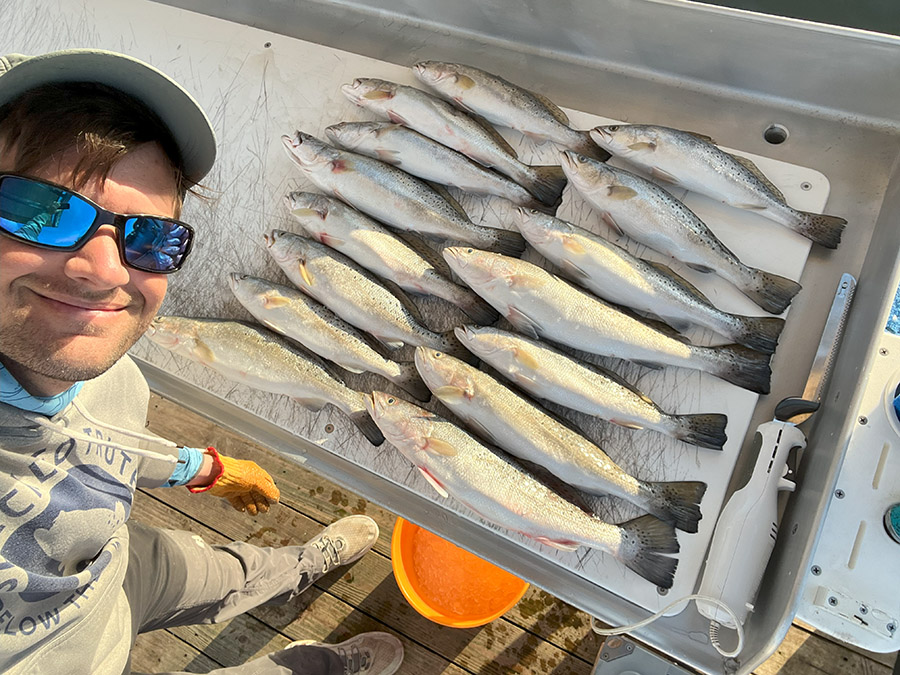 Where Speckled Trout Feed During Winter dockshot 15 cleaning table devin