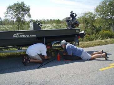 broken boat trailer