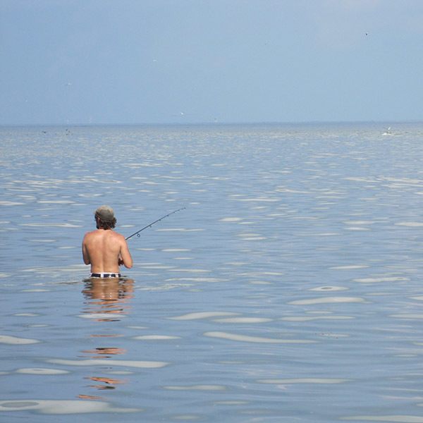 fishing breton island with shad rig for speckled trout