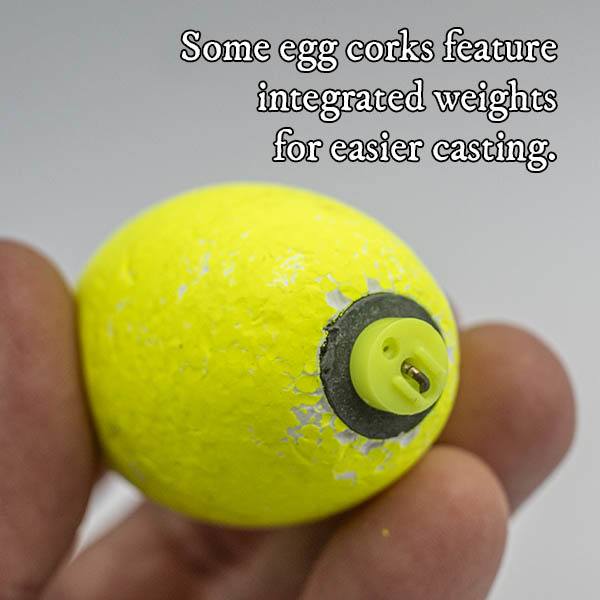 egg cork with weight for speckled trout rig