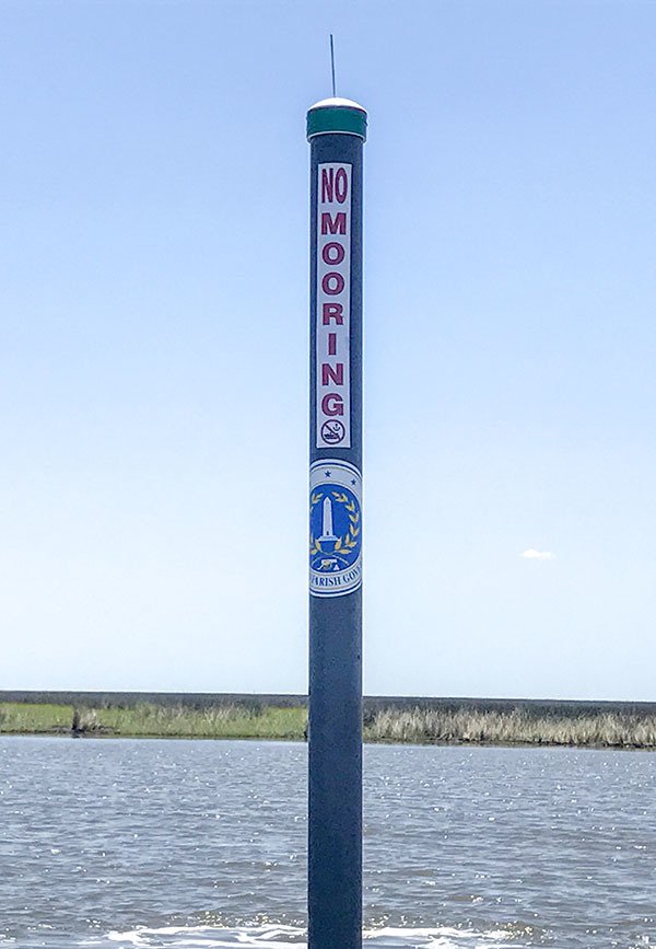 grey pole marker spoil canal hopedale louisiana