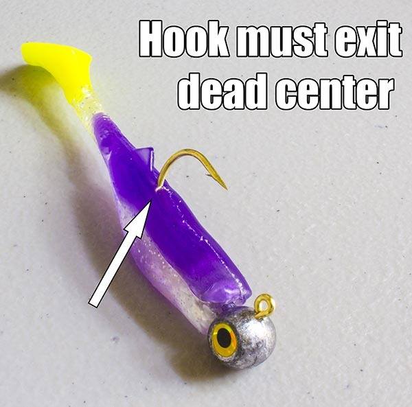 hook exit soft plastic dead center