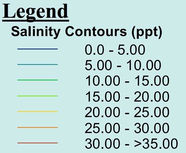 hydrocoast salinity map legend