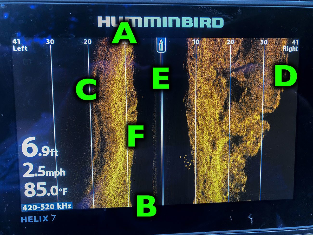 side imaging sonar labeled