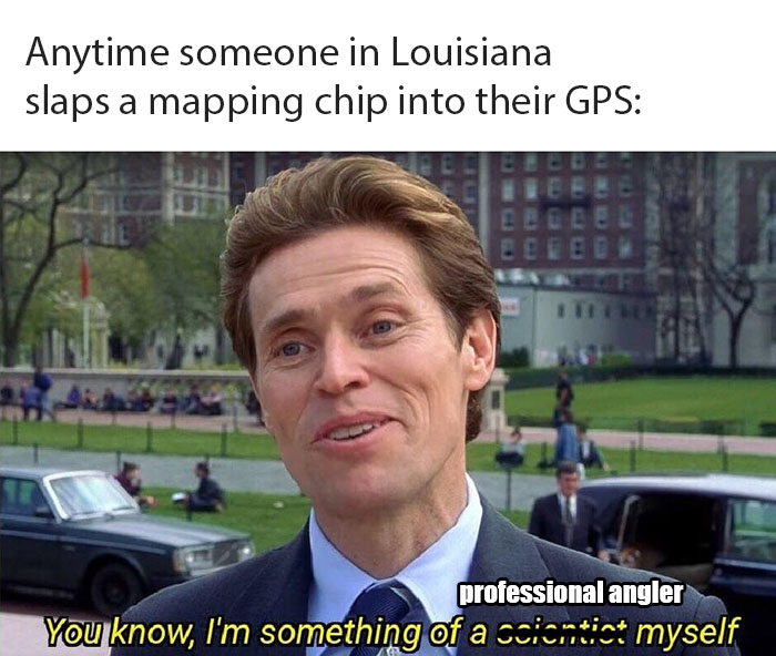 something of a pro angler mapping card fishing meme