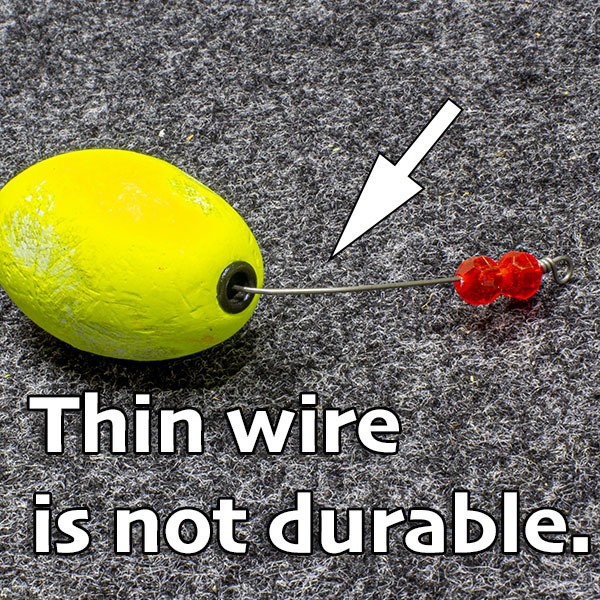 thin wire is easily bent by redfish